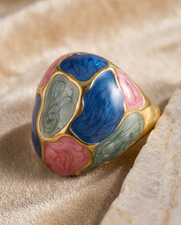 Color Block Dome Ring - iceandgold