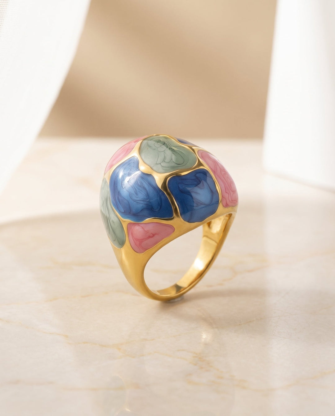Color Block Dome Ring - iceandgold