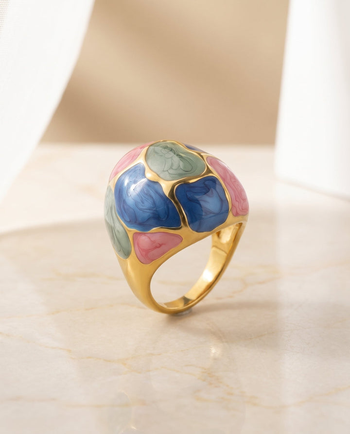 Color Block Dome Ring - iceandgold