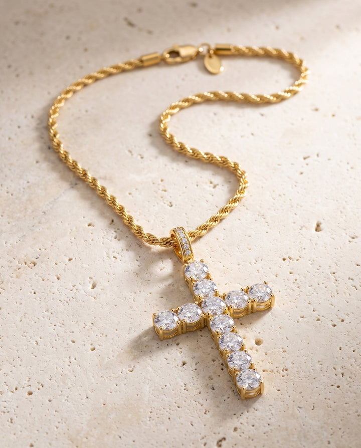 Cross Pendant with Chain - iceandgold
