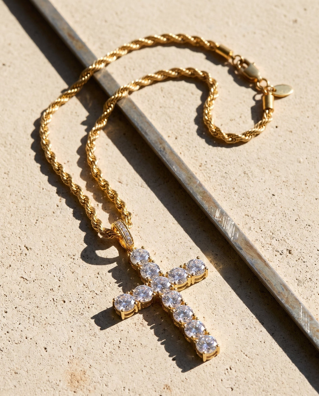 Cross Pendant with Chain - iceandgold