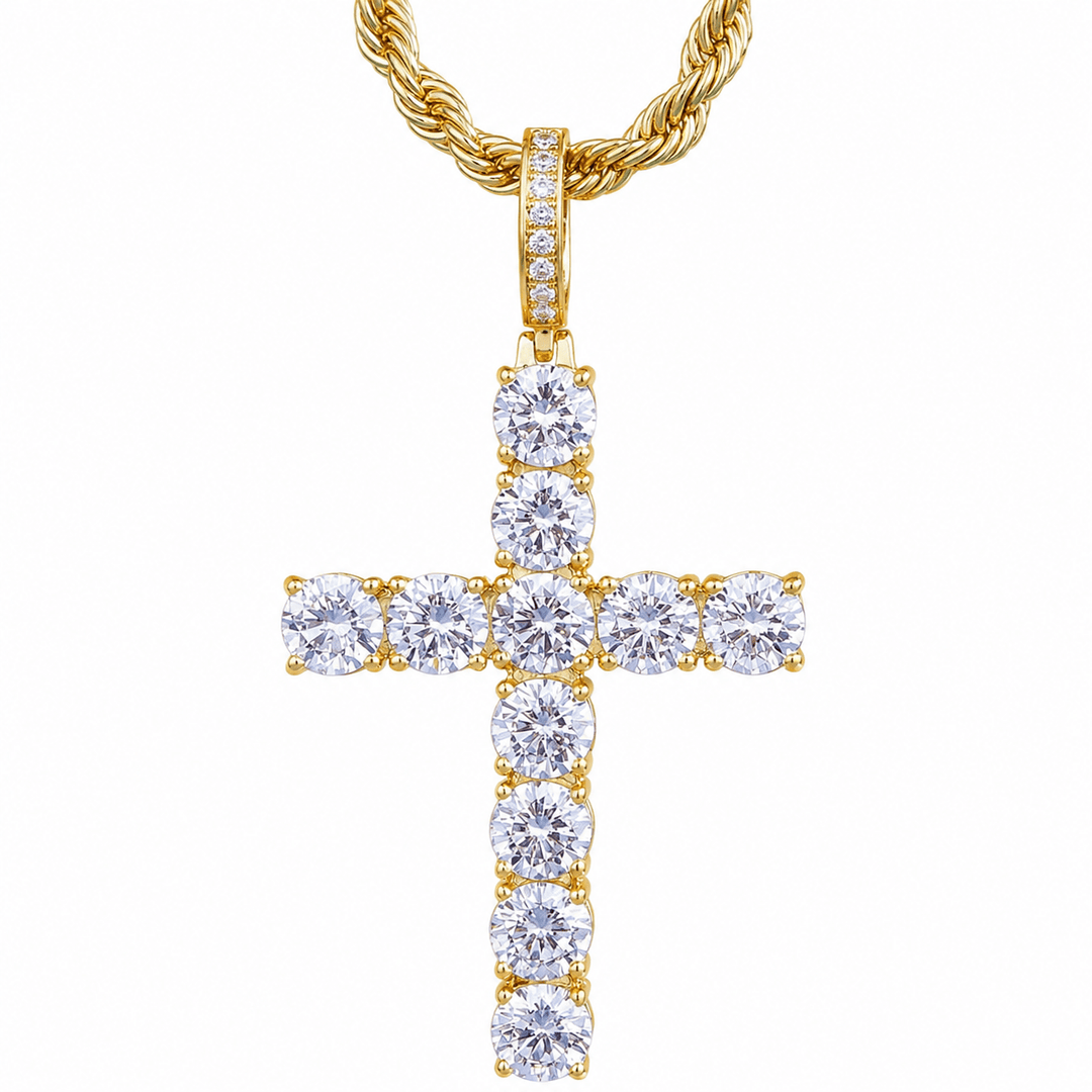 Cross Pendant with Chain - iceandgold