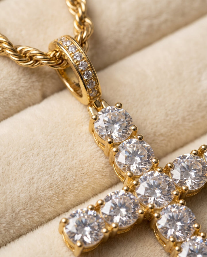 Cross Pendant with Necklace - iceandgold