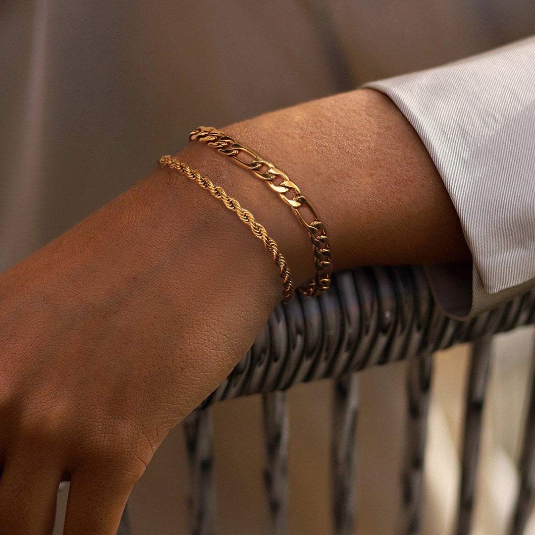 5mm Gold Figaro Bracelet