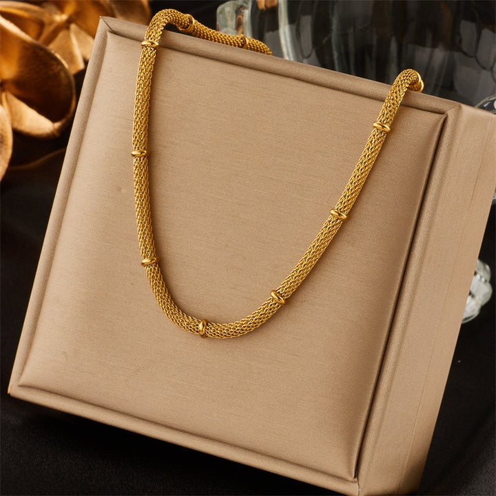 Gold Mesh Magnetic Necklace & Bracelet Set