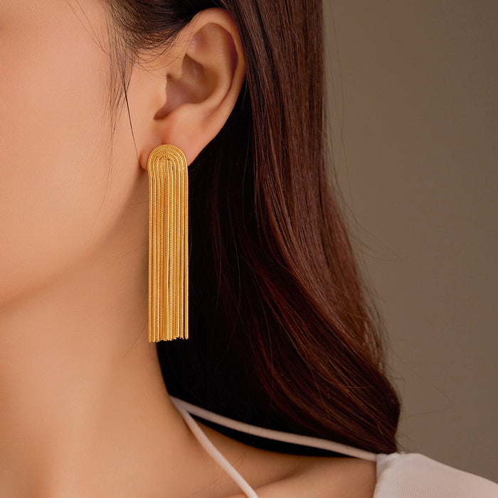 Gold Tassel Earrings - iceandgold
