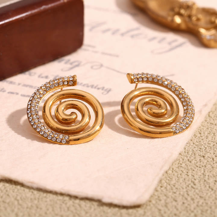 Spiral Studded Earrings
