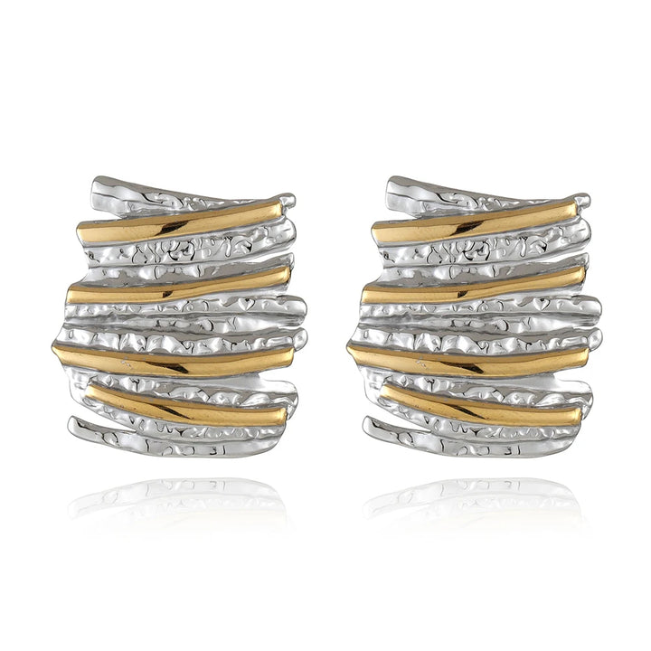 Two Tone Stripe Earrings