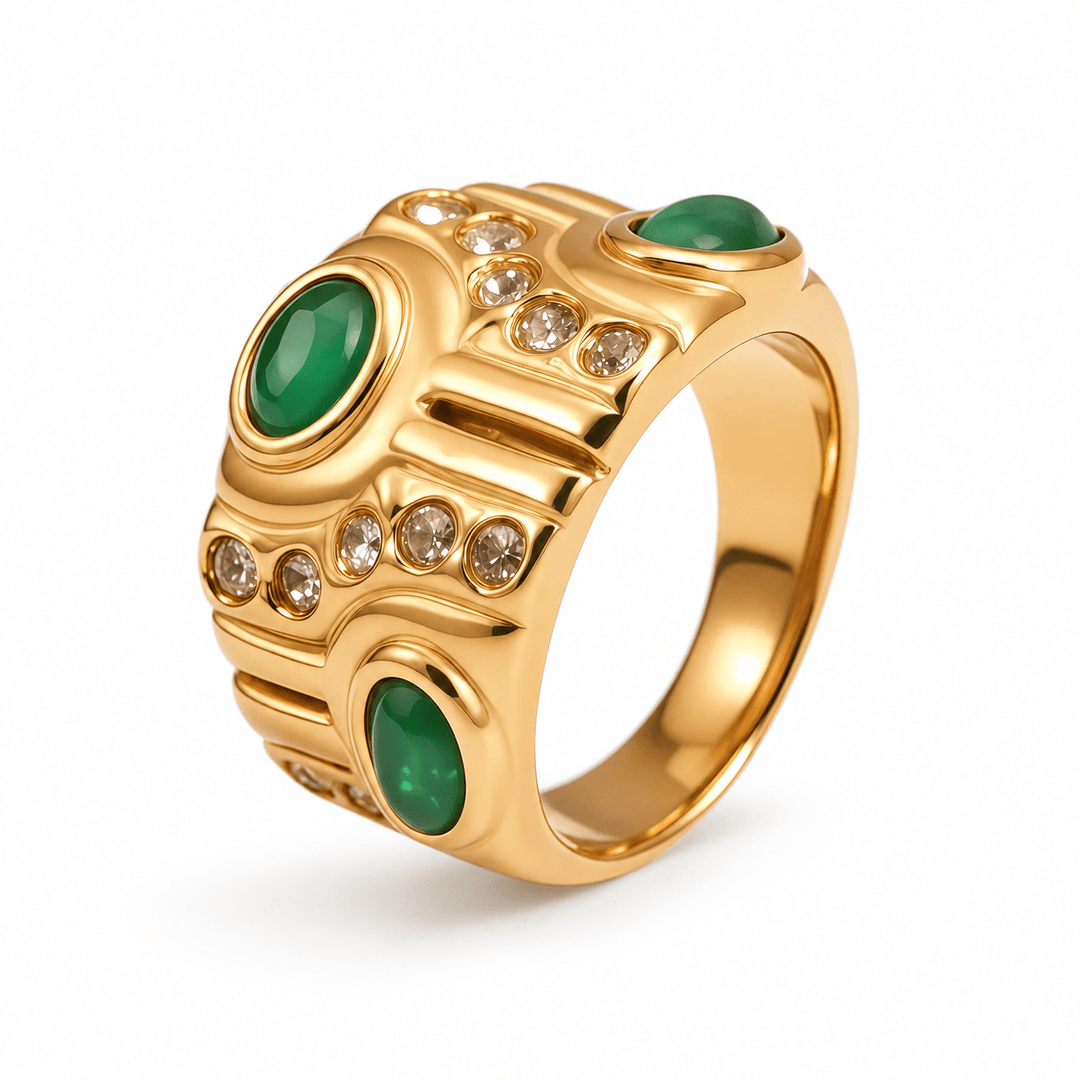 Emerald Wave Ring - iceandgold