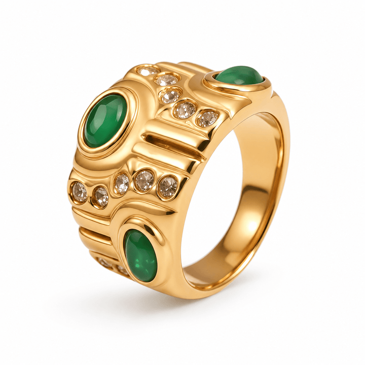 Emerald Wave Ring - iceandgold