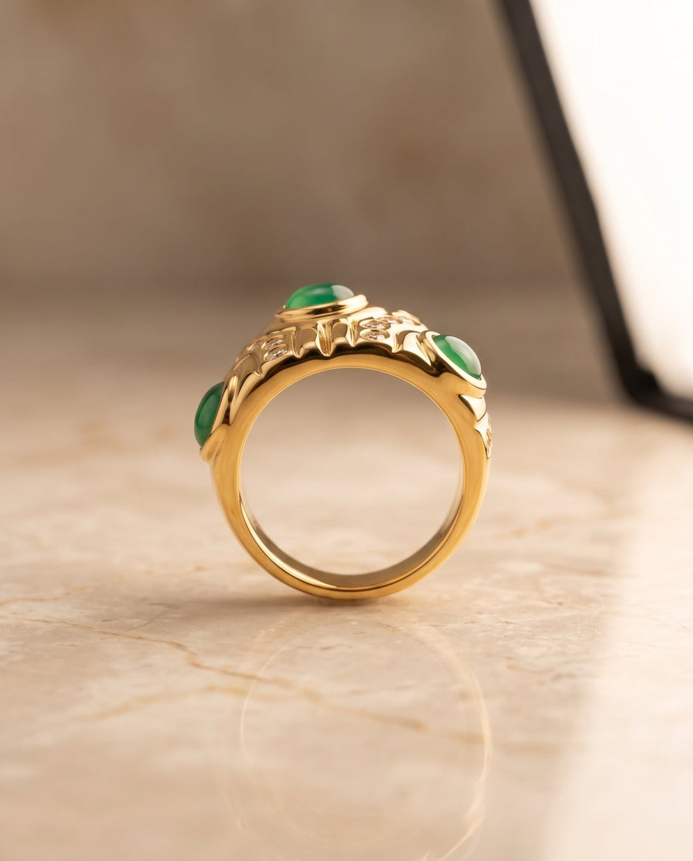 Emerald Wave Ring - iceandgold