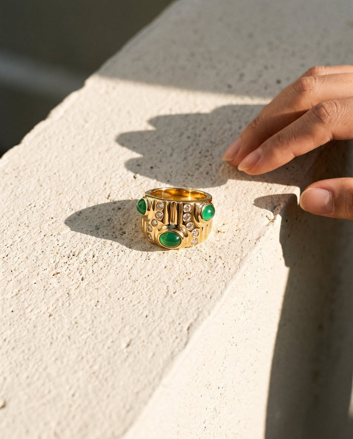 Emerald Wave Ring - iceandgold