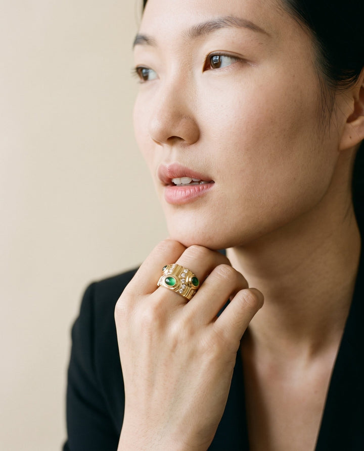 Emerald Wave Ring - iceandgold