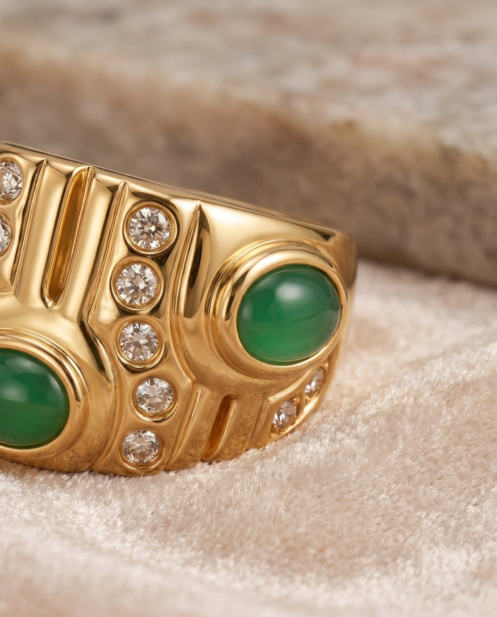 Emerald Wave Ring - iceandgold