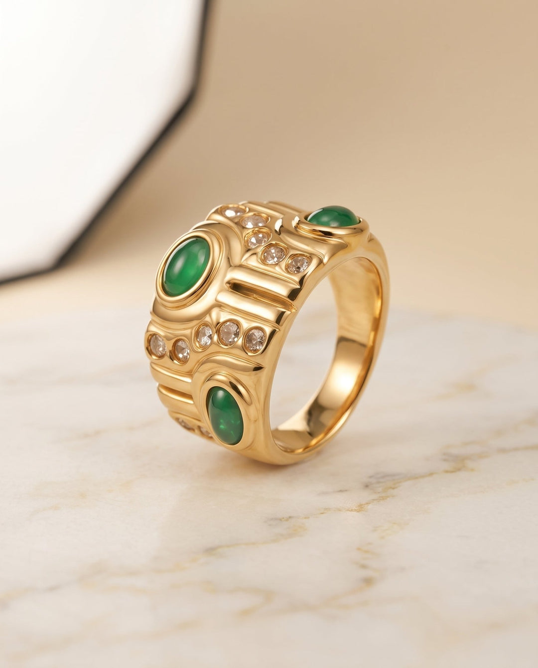 Emerald Wave Ring - iceandgold