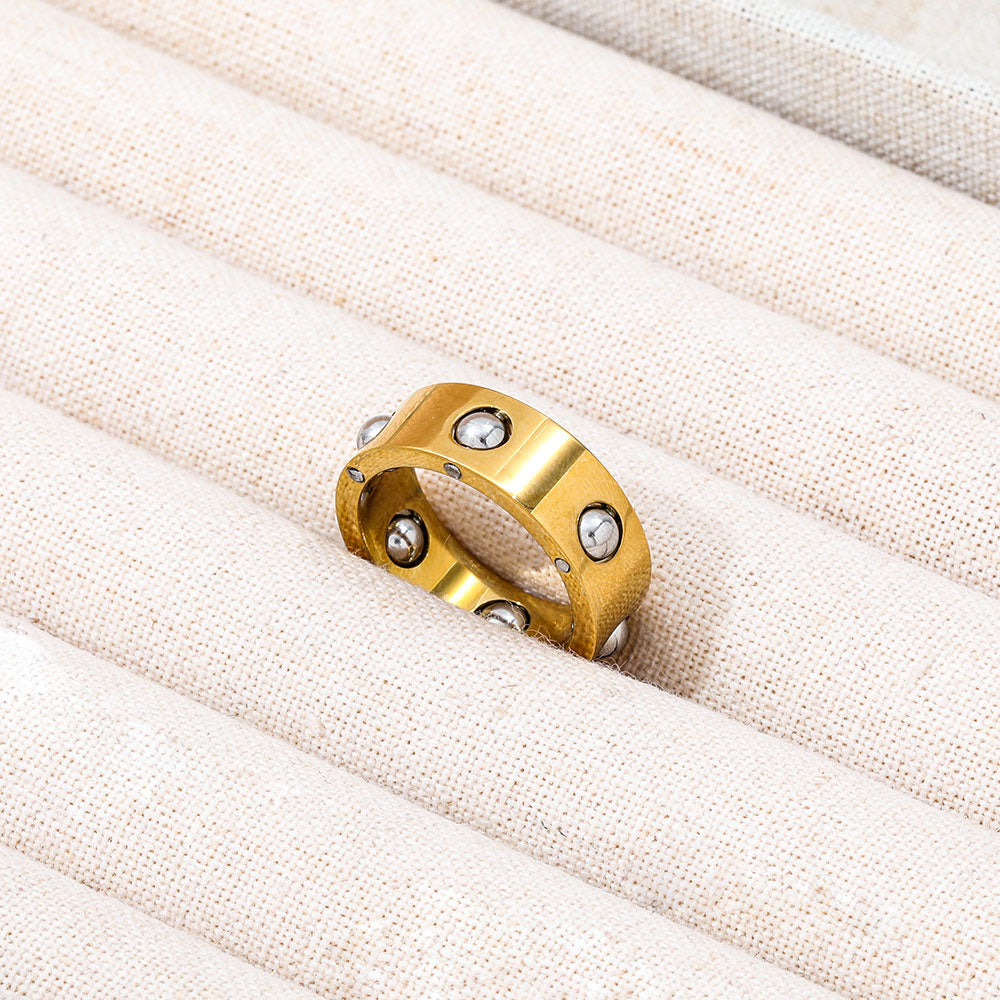 Gold Ring with Mini Balls