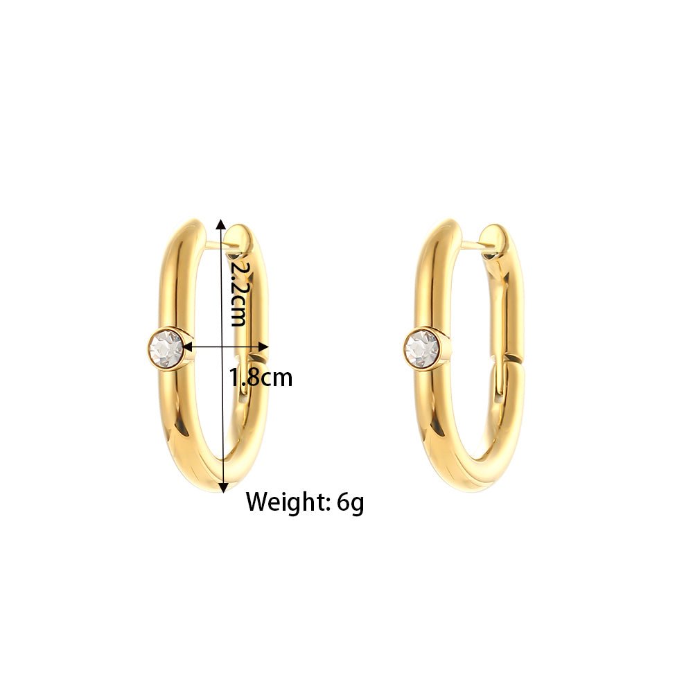 Gold Bezel Solaitaire Huggie Earrings - iceandgold