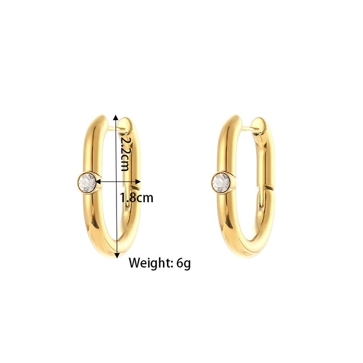 Gold Bezel Solaitaire Huggie Earrings - iceandgold