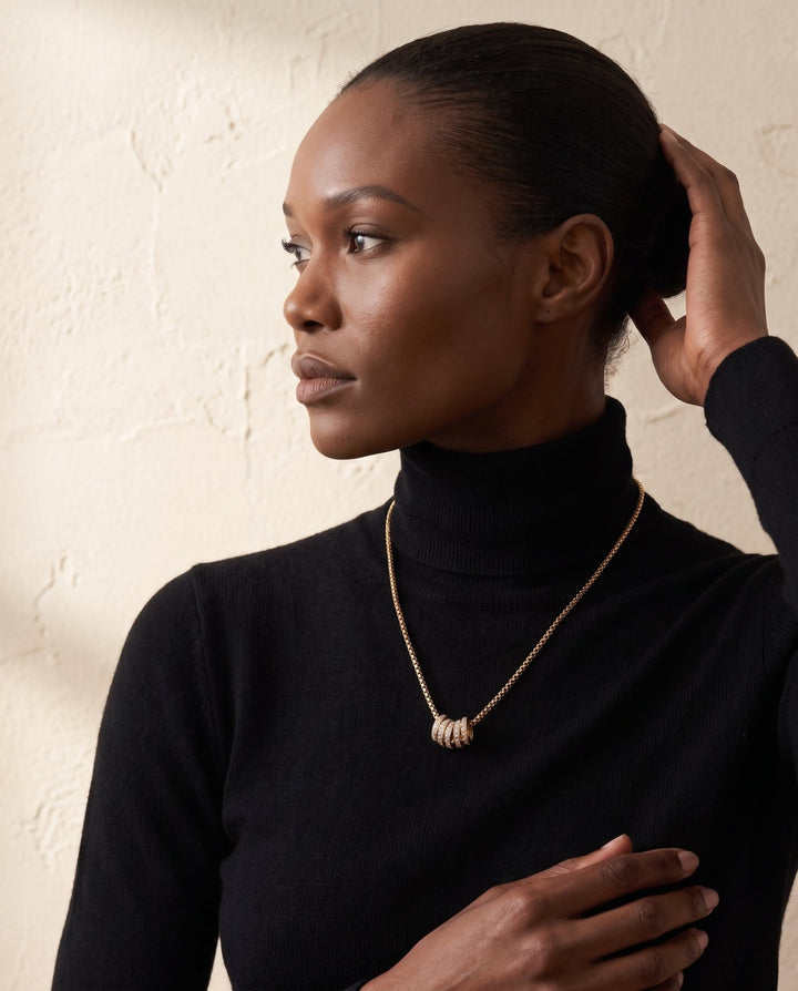 Gold Chain with Ring Pendants - iceandgold