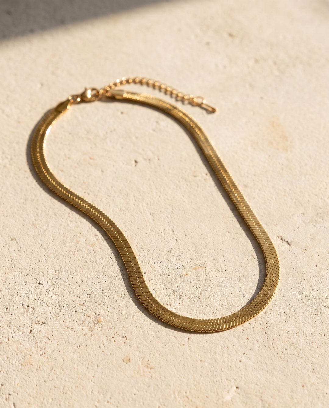 Gold Herringbone Necklace - iceandgold