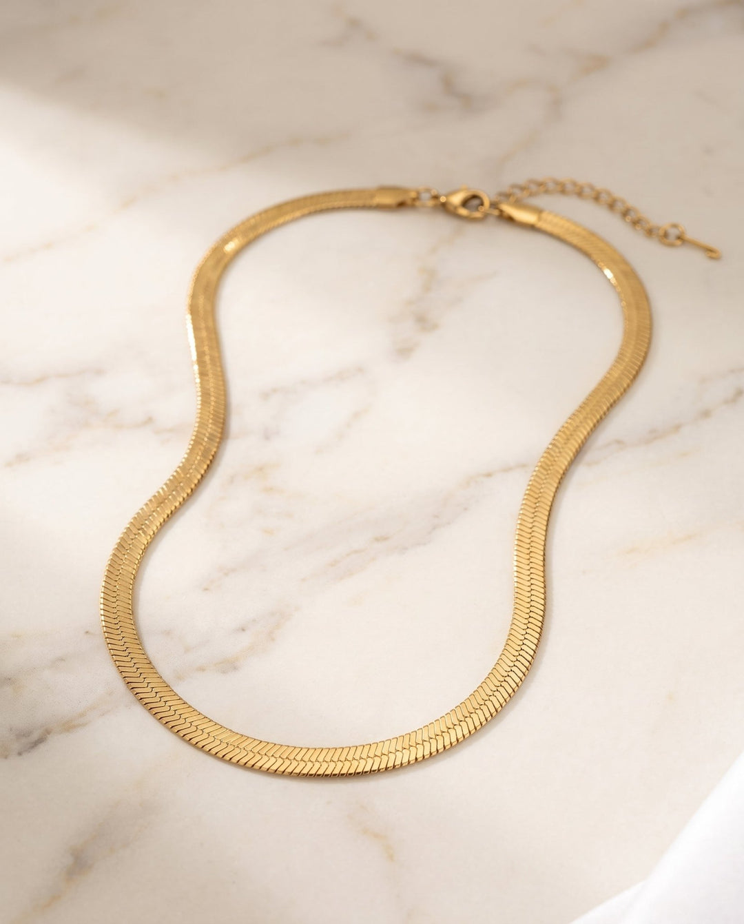 Gold Herringbone Necklace - iceandgold