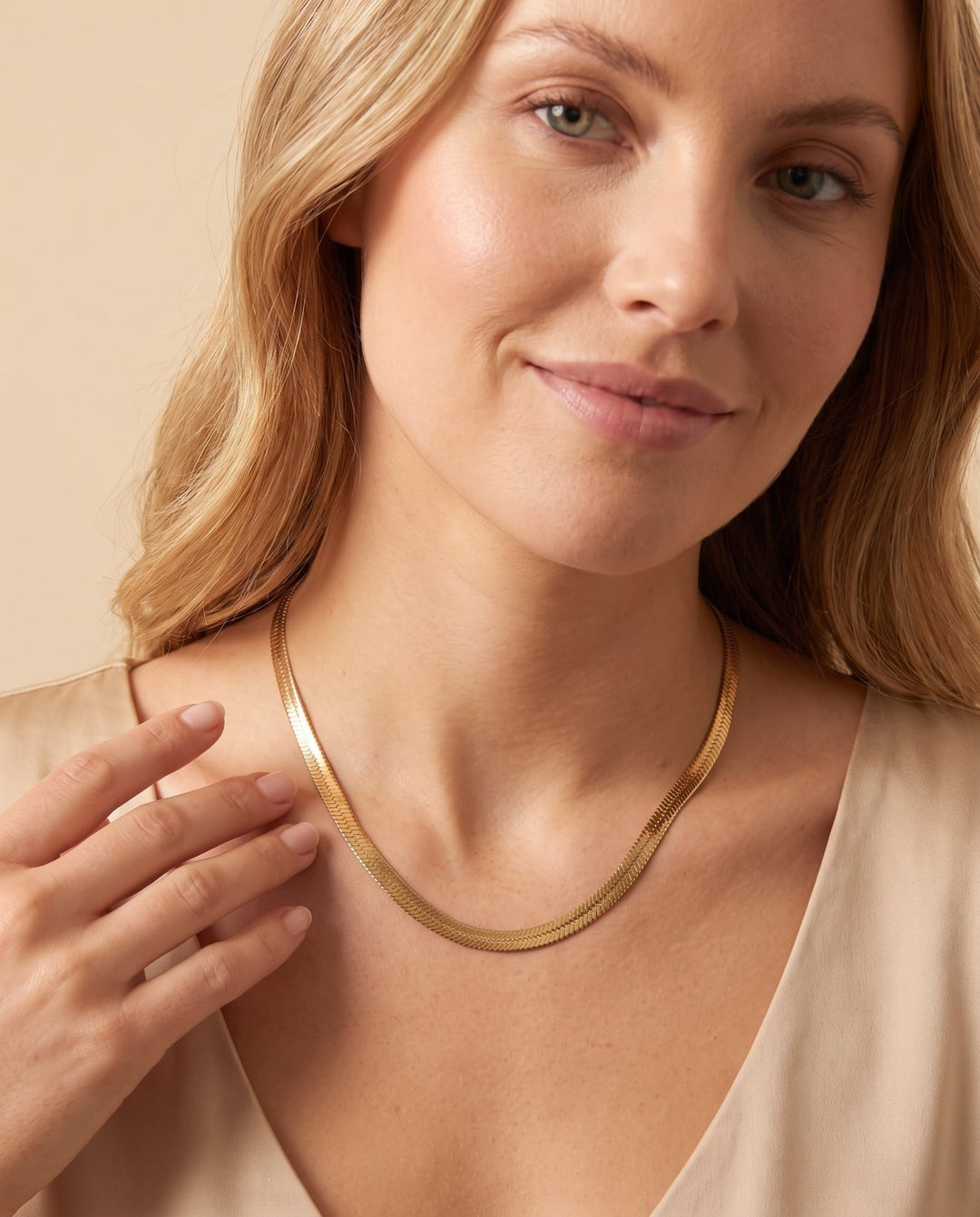 Gold Herringbone Necklace - iceandgold