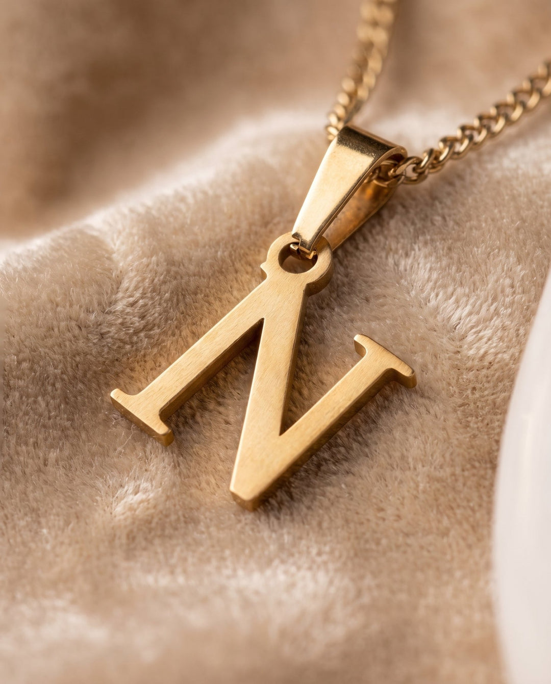 Gold Letter Pendant with Cuban Chain - iceandgold