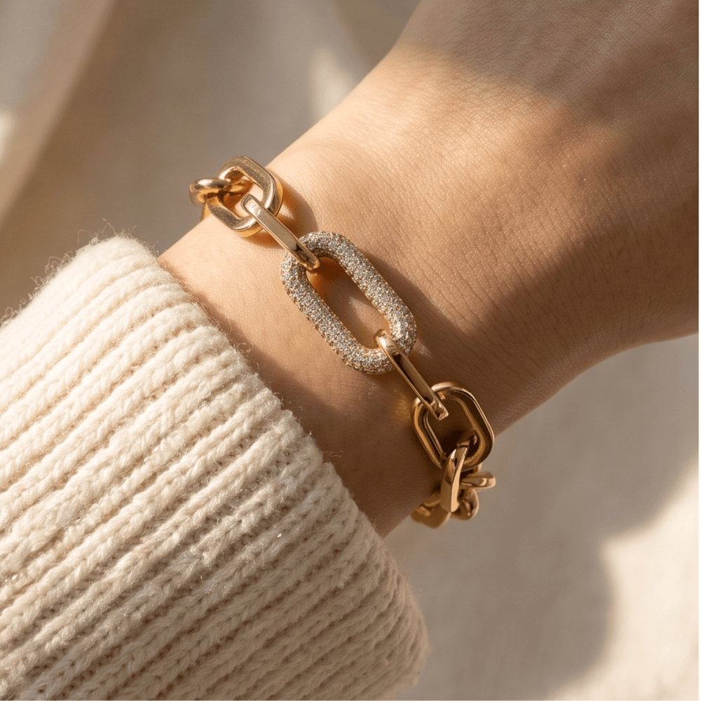 Gold Link Bracelet - iceandgold
