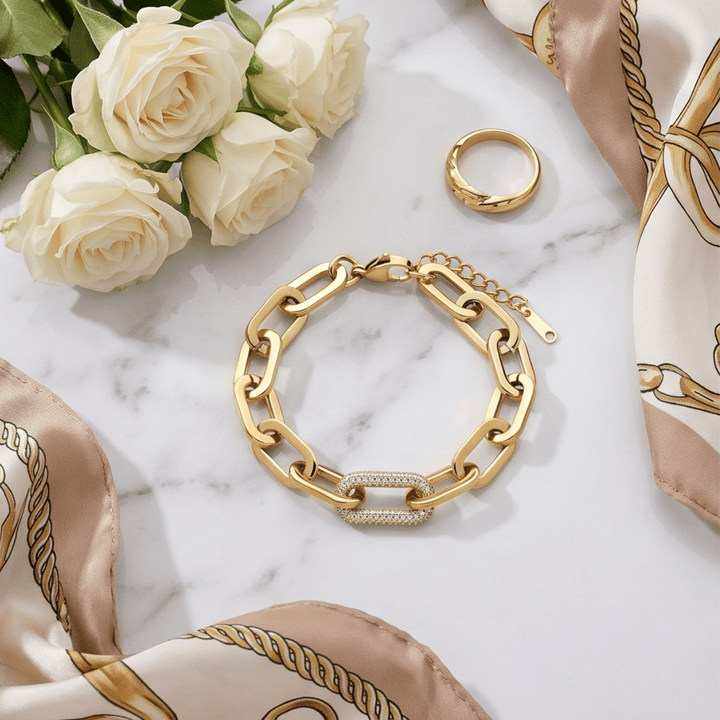 Gold Link Bracelet - iceandgold