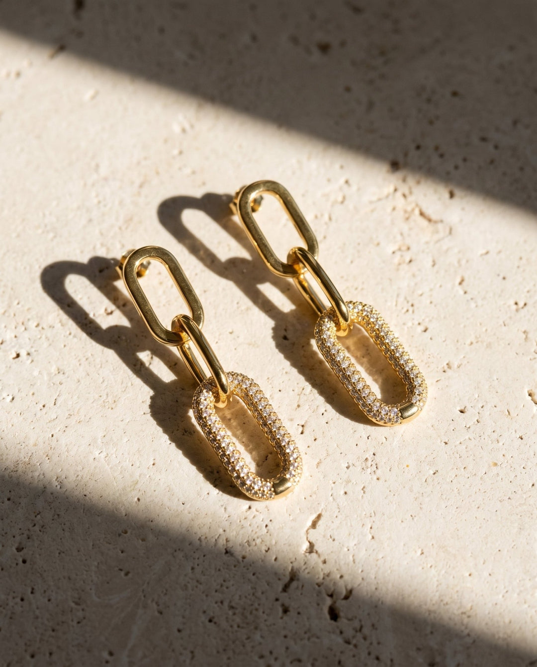 Gold Link Earrings - iceandgold