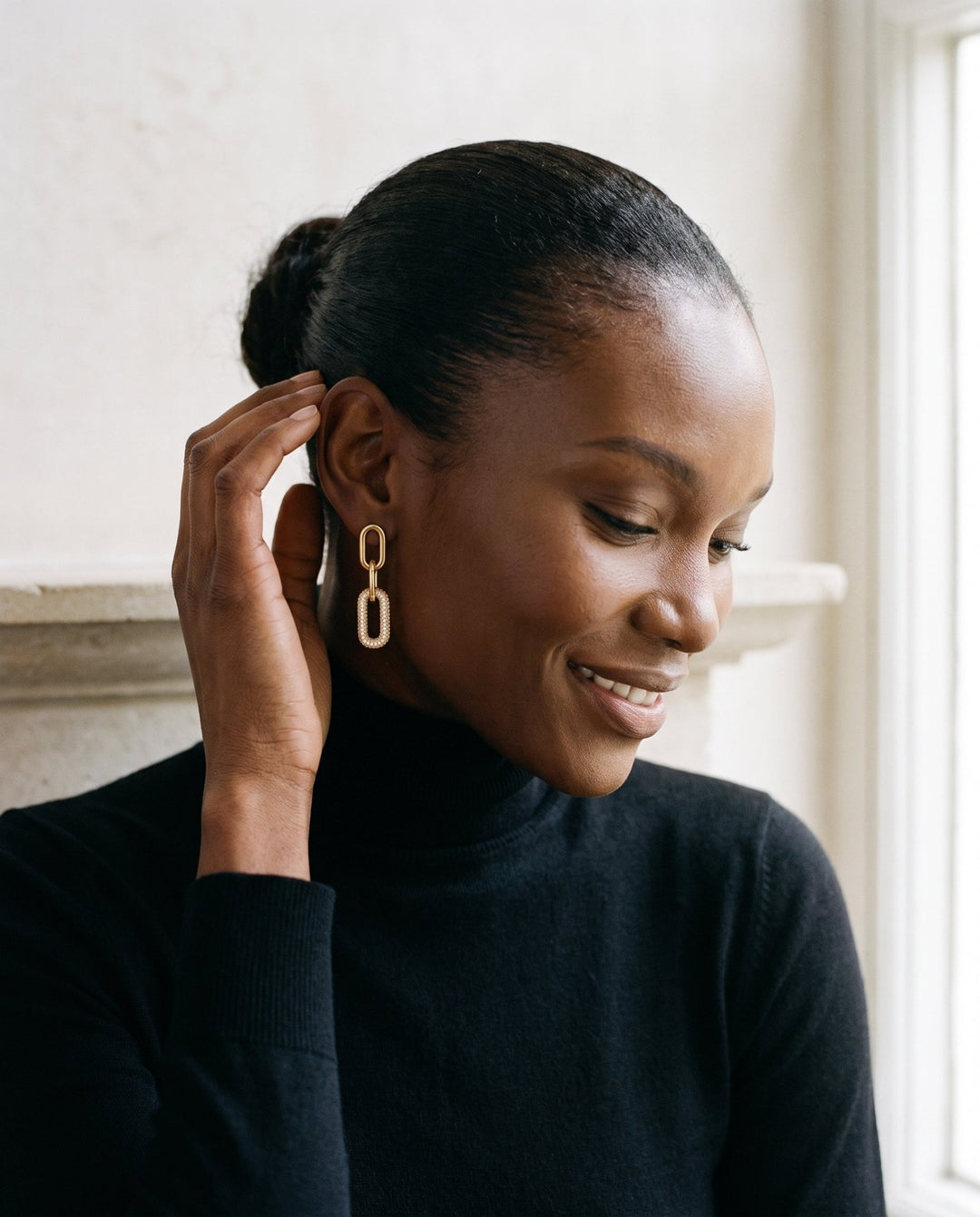 Gold Link Earrings - iceandgold