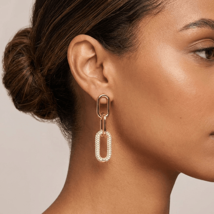 Gold Link Earrings - iceandgold