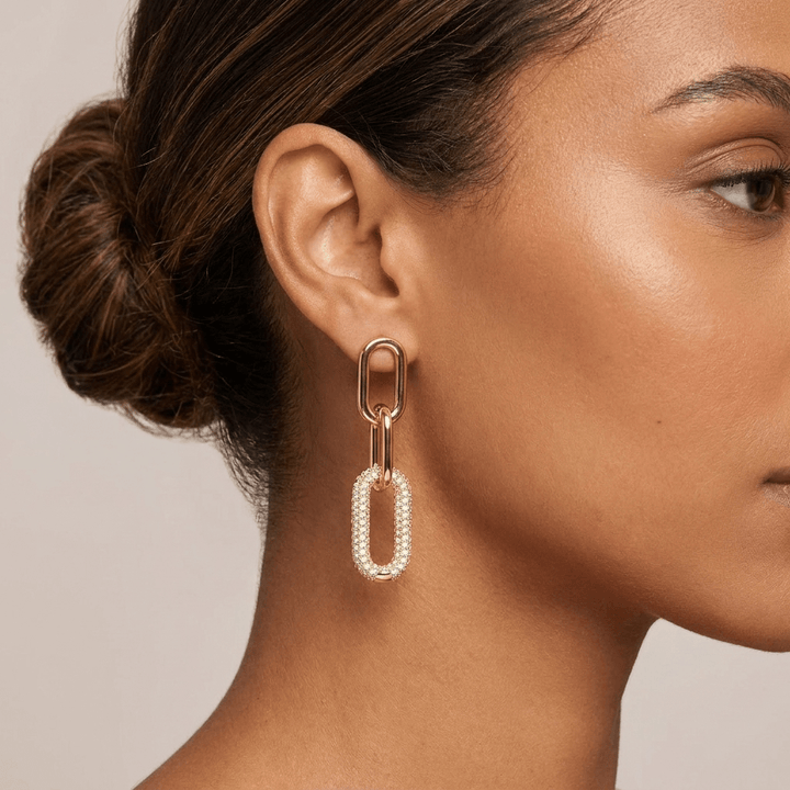 Gold Link Earrings - iceandgold