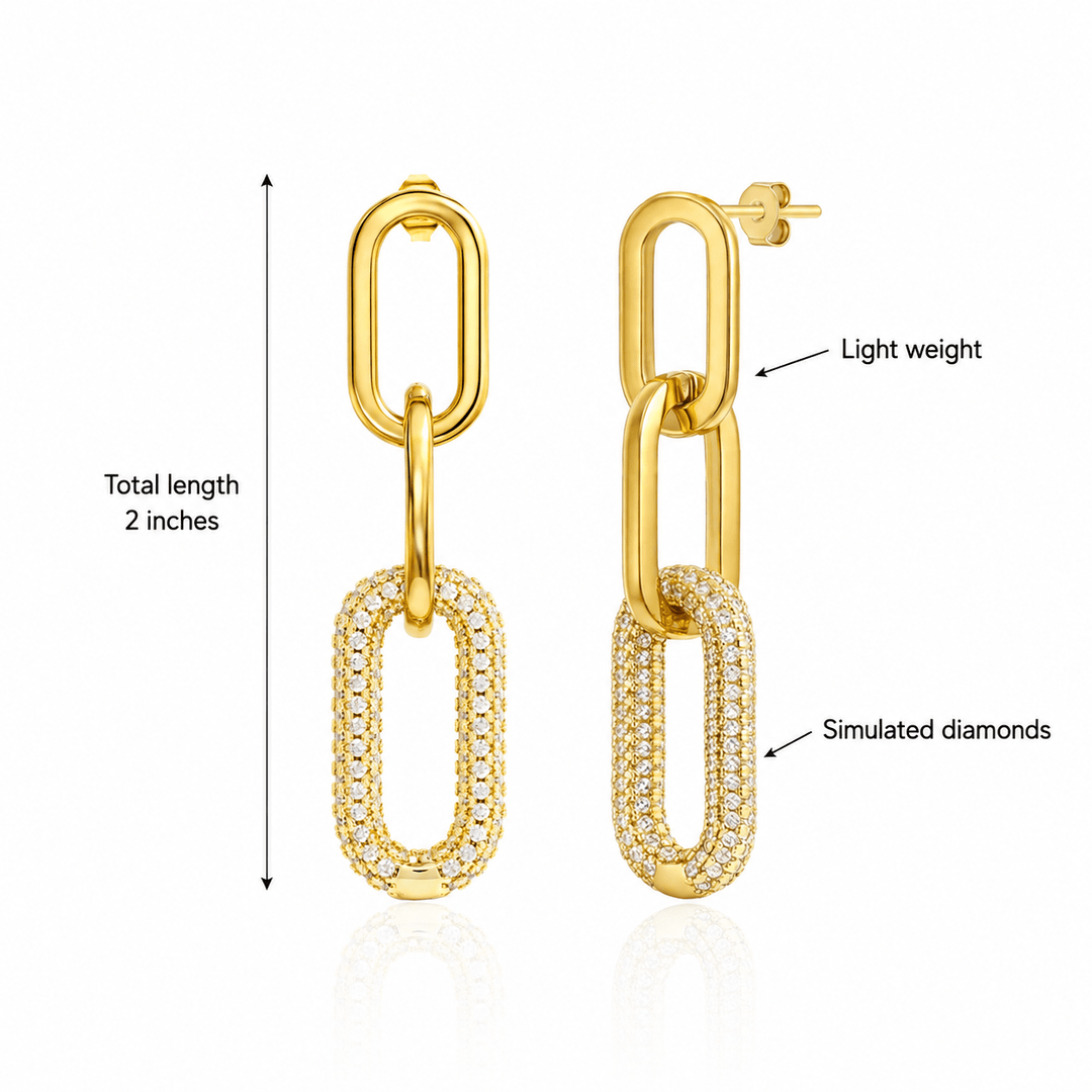 Gold Link Earrings - iceandgold