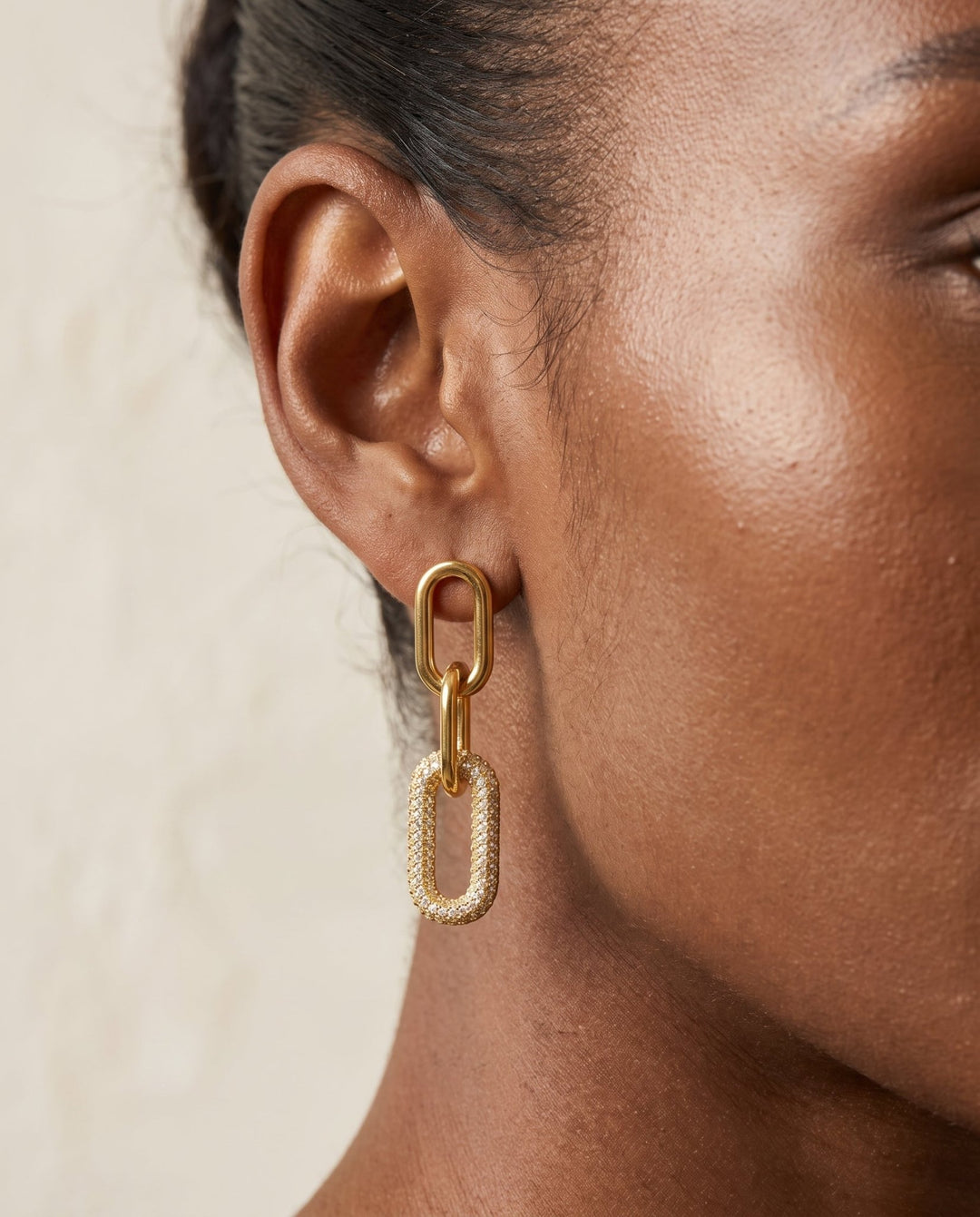 Gold Link Earrings - iceandgold
