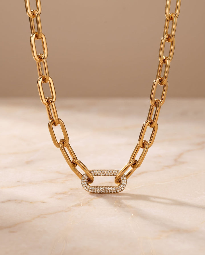 Gold Link Necklace - iceandgold