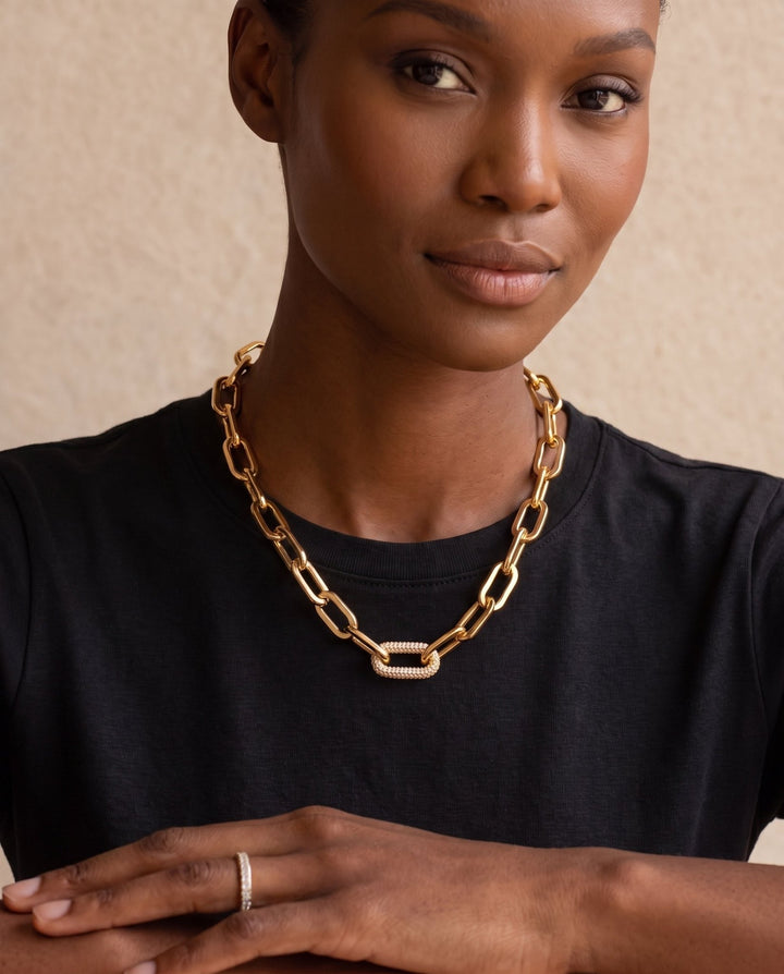 Gold Link Necklace - iceandgold