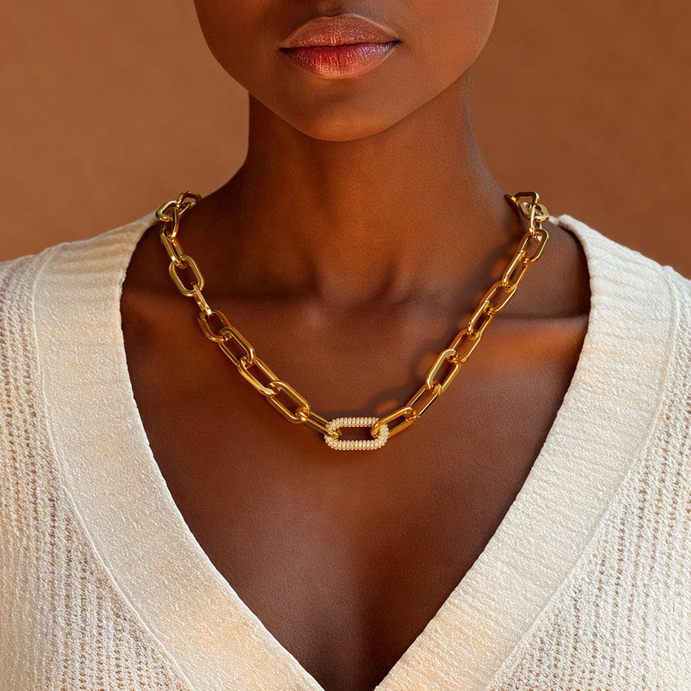 Gold Link Necklace - iceandgold