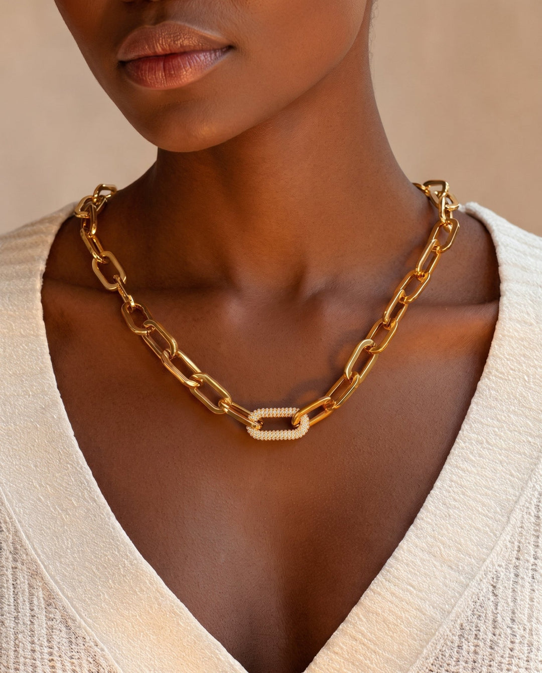 Gold Link Necklace - iceandgold