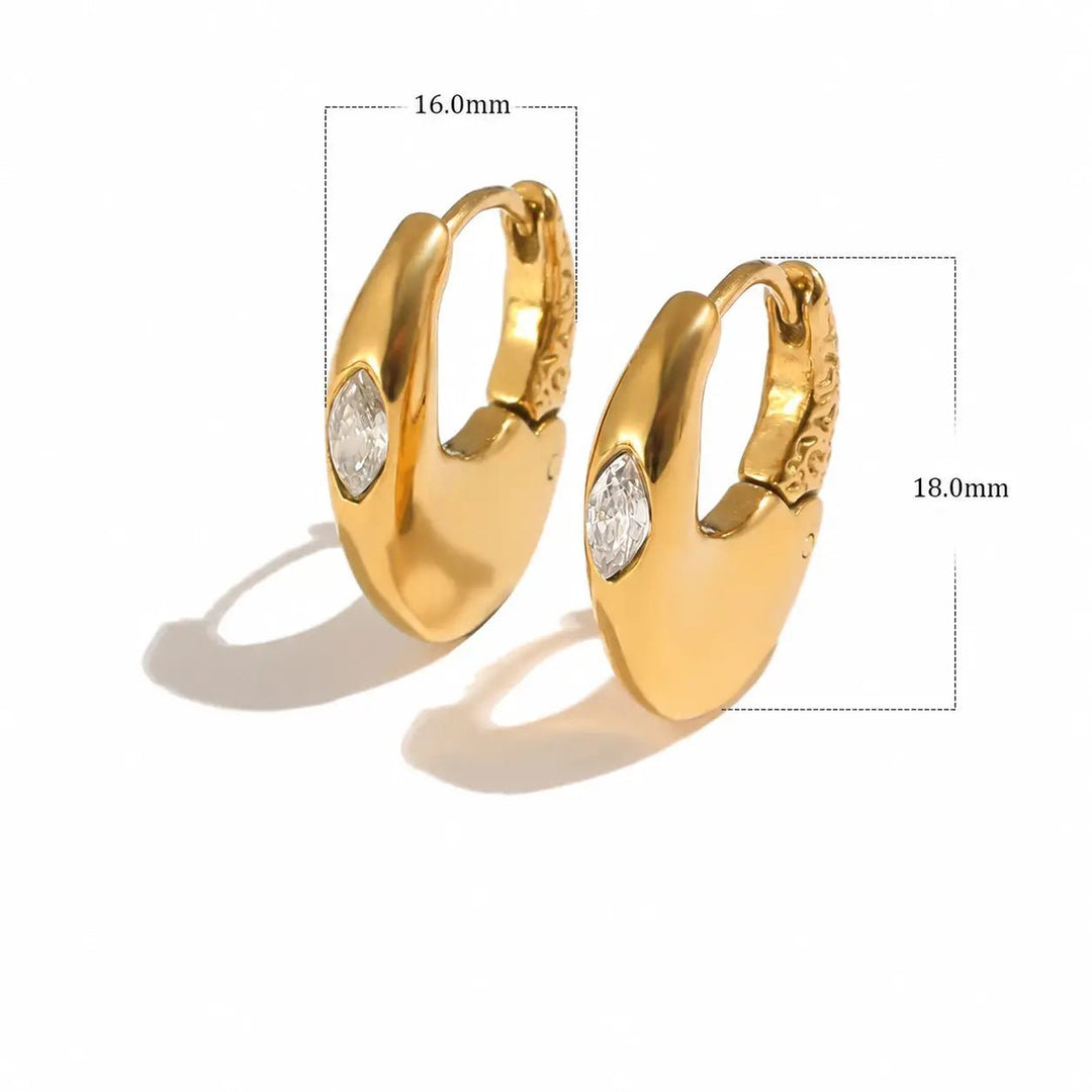 Gold Mini Solitaire Huggies - iceandgold