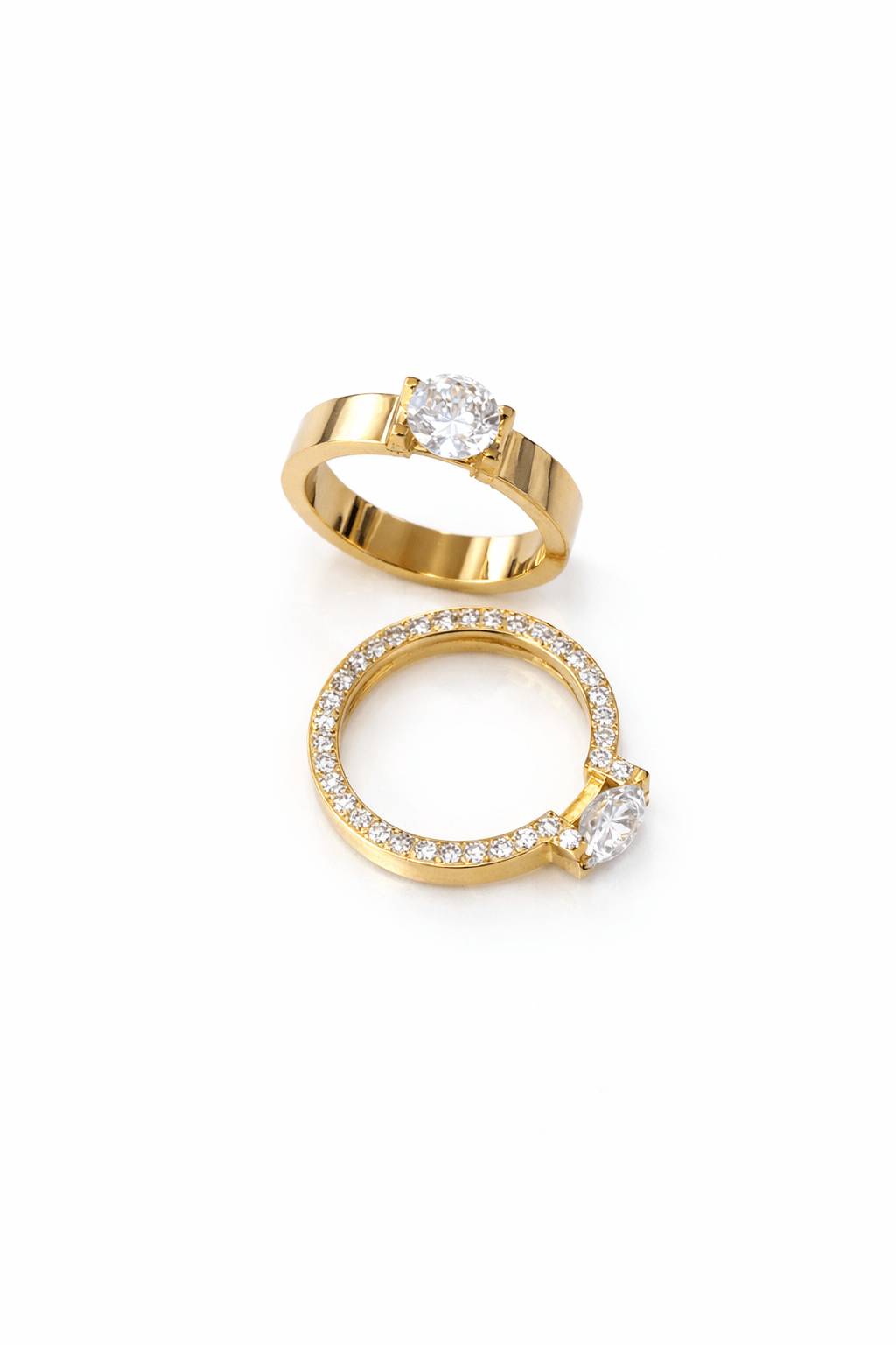 Gold Pavé Engagement Ring - iceandgold