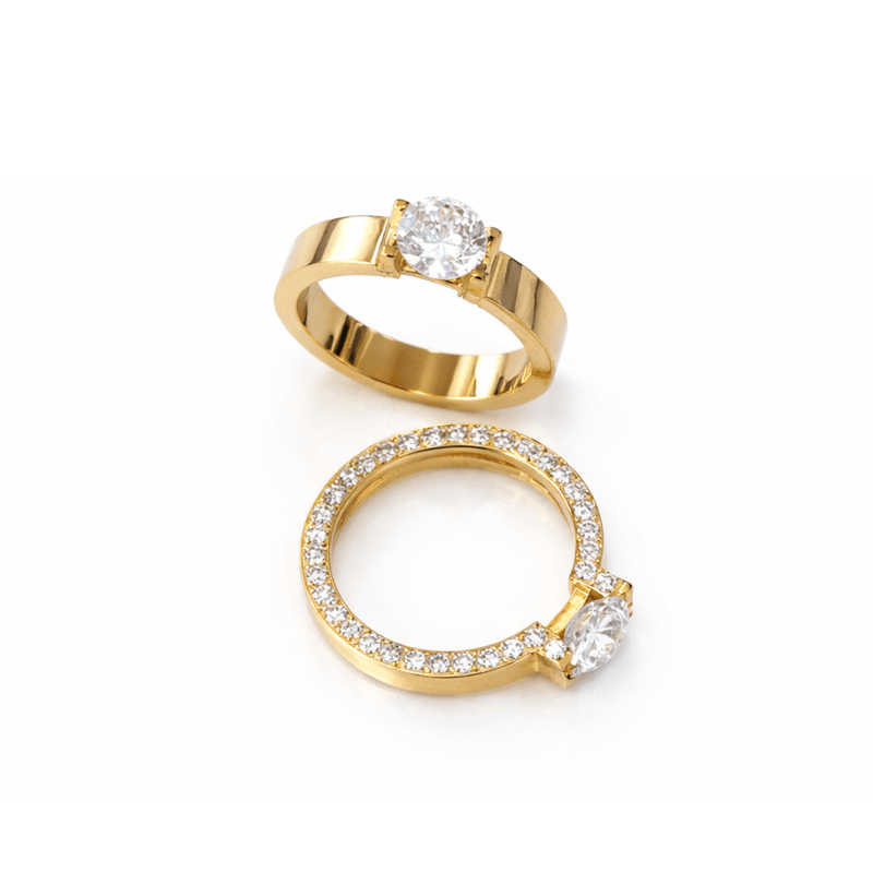 Gold Pavé Engagement Ring - iceandgold