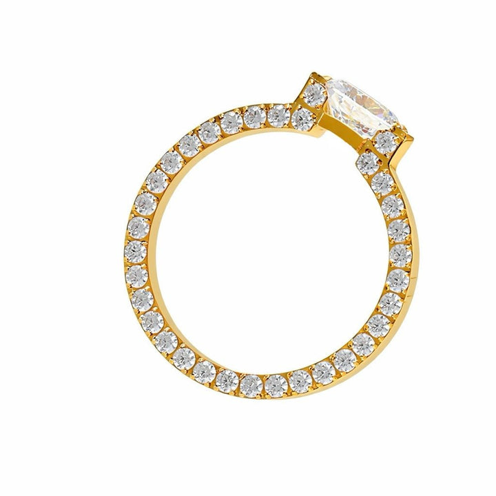 Gold Pavé Engagement Ring - iceandgold