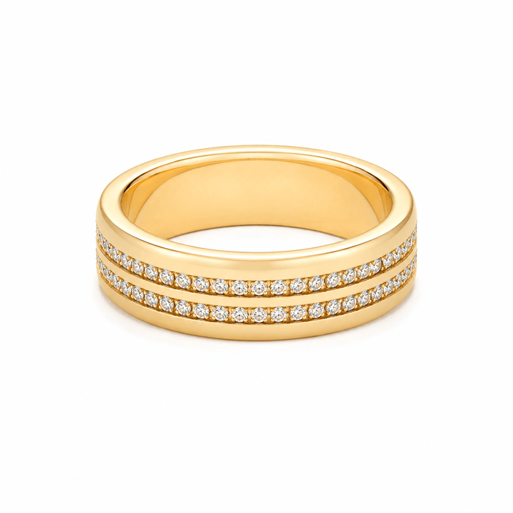 Gold Ring with Two Layer Stones - iceandgold