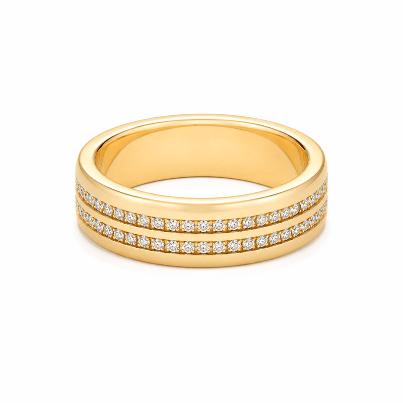 Gold Ring with Two Layer Stones - iceandgold