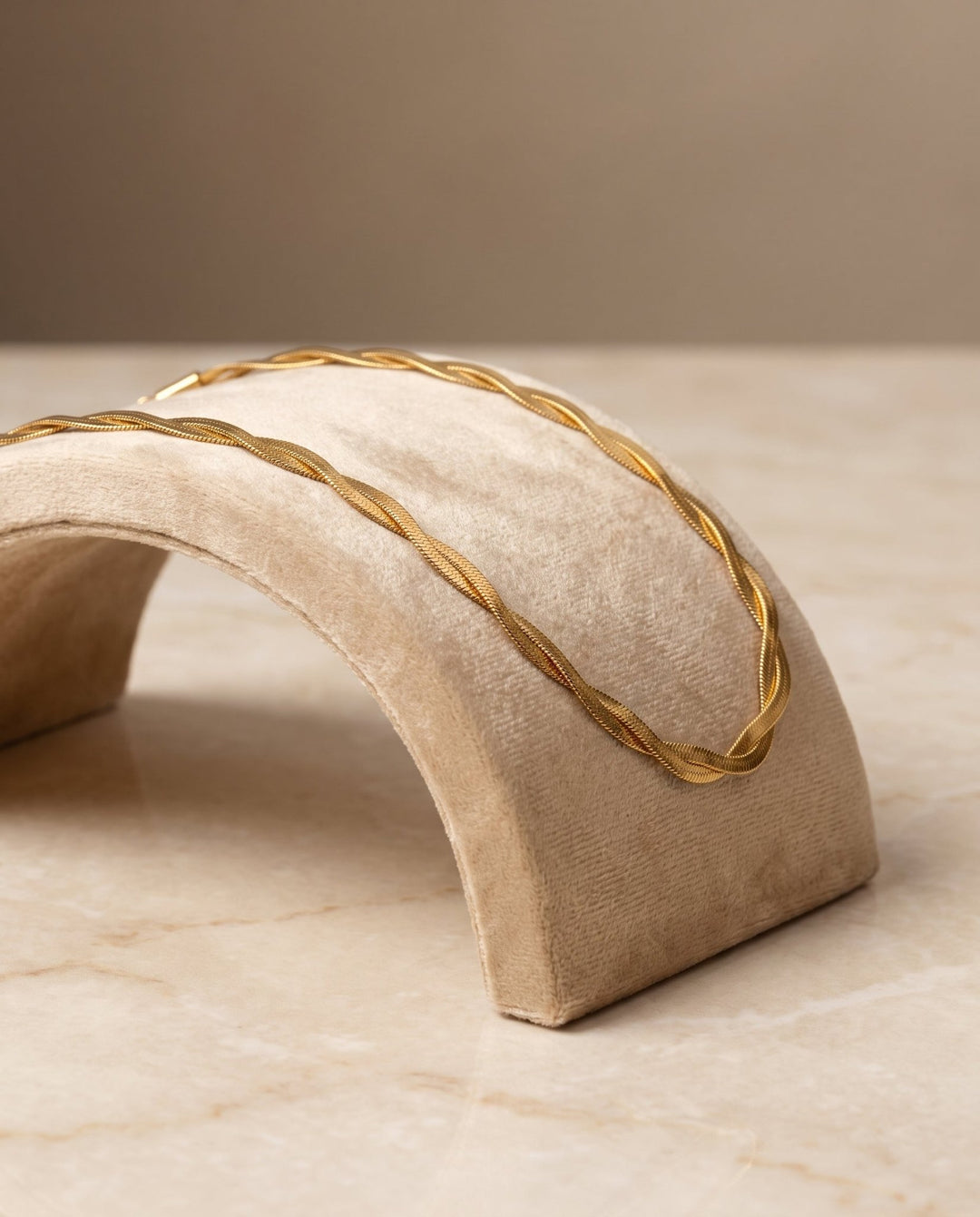 Gold Twisted Herringbone Necklace - iceandgold