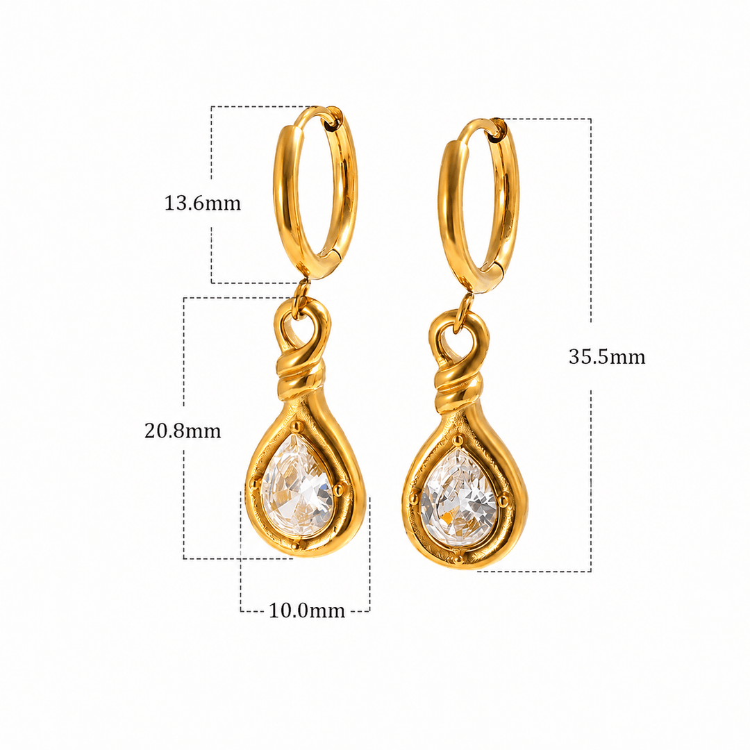 Gold Twisted Teardrop Earrings - iceandgold