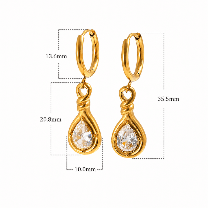 Gold Twisted Teardrop Earrings - iceandgold