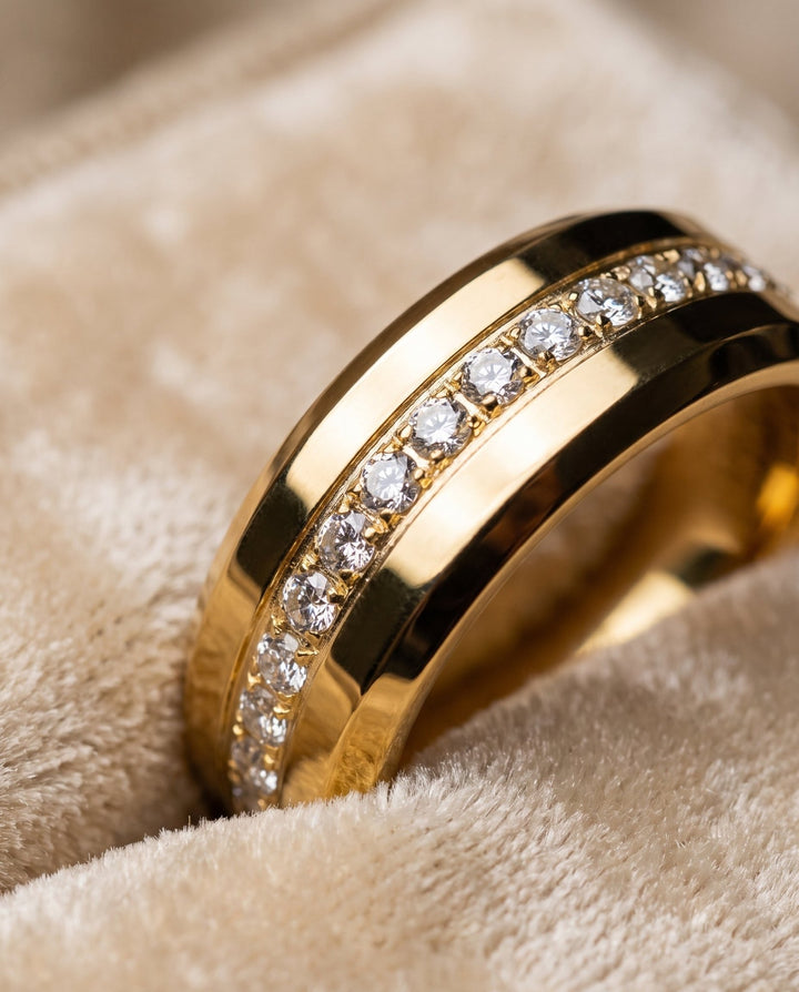 Gold with Diamonds 8mm Eternity Ring - iceandgold