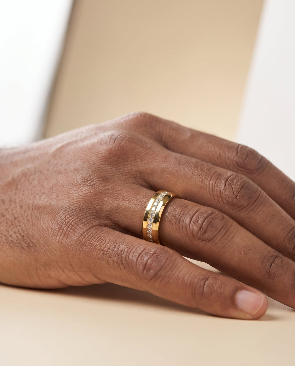 Gold with Diamonds 8mm Eternity Ring - iceandgold